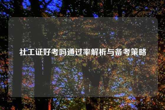 社工证好考吗通过率解析与备考策略