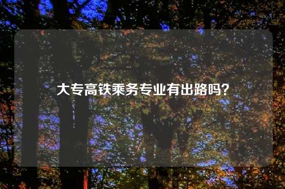 大专高铁乘务专业有出路吗？