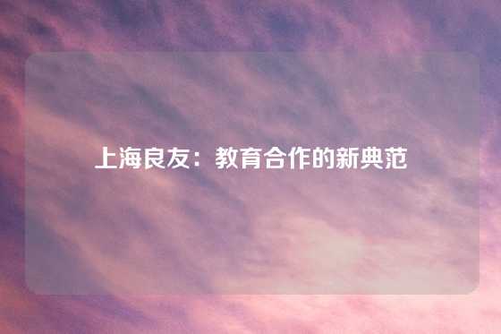 上海良友：教育合作的新典范