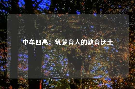 中牟四高：筑梦育人的教育沃土