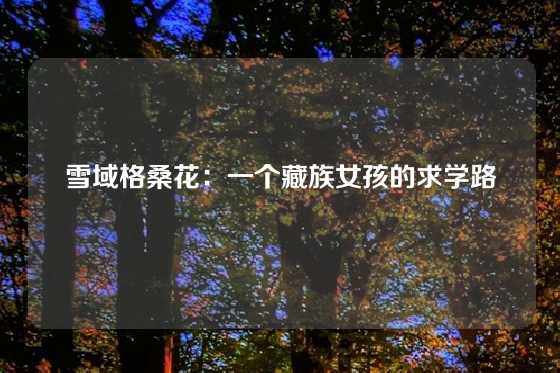 雪域格桑花：一个藏族女孩的求学路