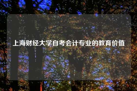 上海财经大学自考会计专业的教育价值