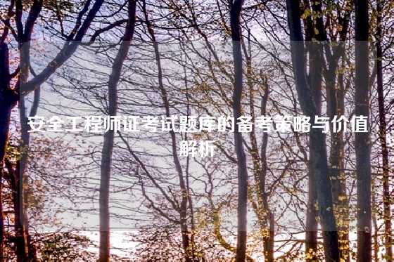 安全工程师证考试题库的备考策略与价值解析