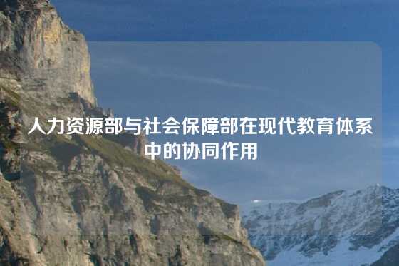 人力资源部与社会保障部在现代教育体系中的协同作用
