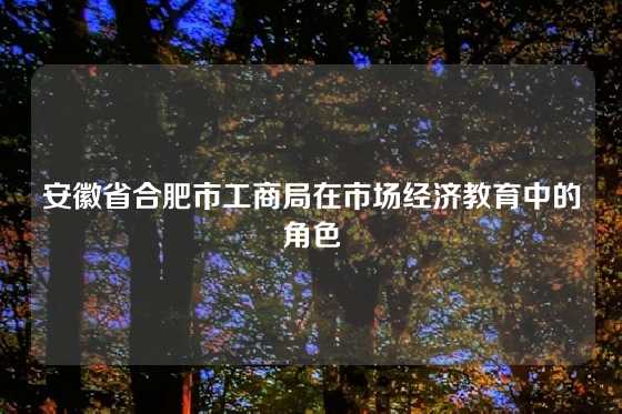安徽省合肥市工商局在市场经济教育中的角色